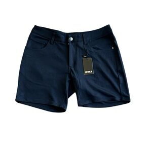 STEele Navy Blue Jean Shorts Men Size 30 Distressed Stretch Denim